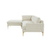 Serena Cream Velvet LAF Chaise Sectional - Home And Beyond