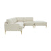 Serena Cream Velvet Large RAF Chaise Sectional - Home And Beyond