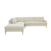 Serena Cream Velvet Large LAF Chaise Sectional - Home And Beyond