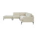 Serena Cream Velvet Large LAF Chaise Sectional with Black Legs - Home And Beyond