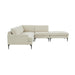 Serena Cream Velvet Large RAF Chaise Sectional with Black Legs - Home And Beyond