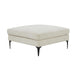 Serena Cream Velvet Ottoman with Black Legs image