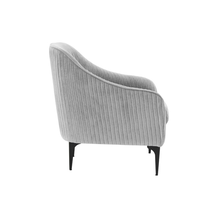 Serena Gray Velvet Accent Chair with Black Legs - Home And Beyond