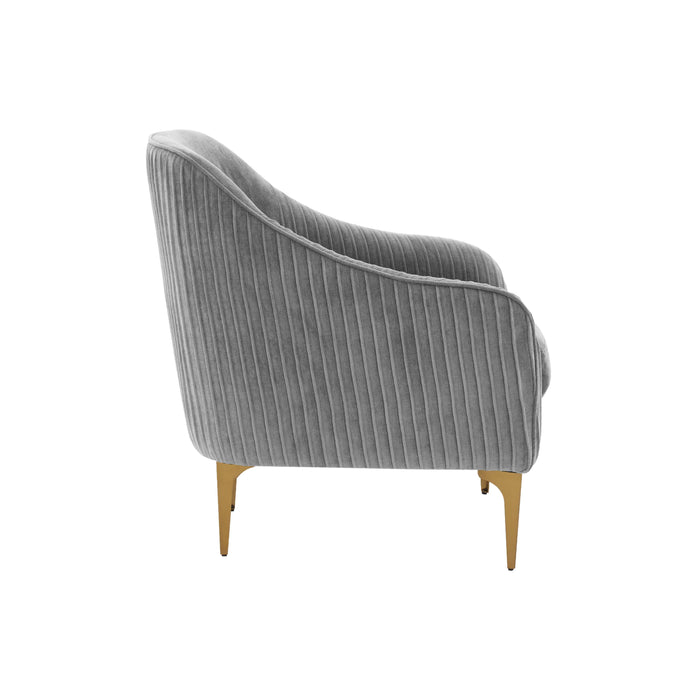 Serena Gray Velvet Accent Chair - Home And Beyond