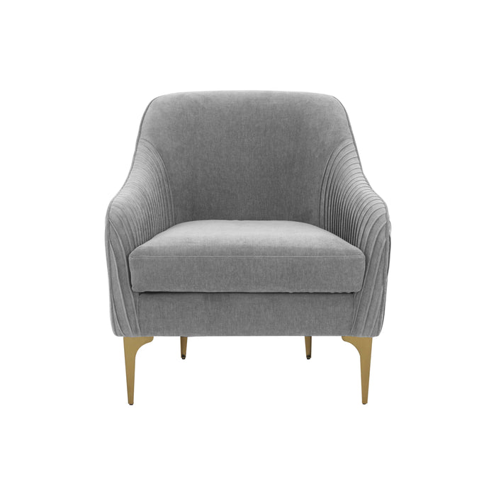 Serena Gray Velvet Accent Chair - Home And Beyond