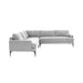 Serena Gray Velvet L-Sectional with Black Legs - Home And Beyond