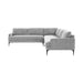Serena Gray Velvet L-Sectional with Black Legs - Home And Beyond