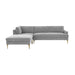 Serena Gray Velvet LAF Chaise Sectional - Home And Beyond