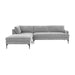 Serena Gray Velvet LAF Chaise Sectional with Black Legs - Home And Beyond