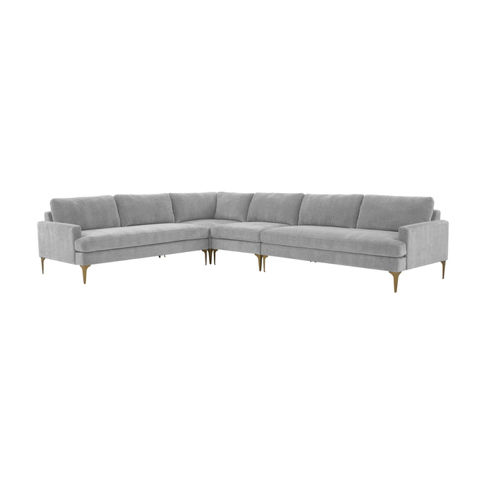 Serena Gray Velvet Large L-Sectional image