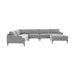 Serena Gray Velvet Large Chaise Sectional with Black Legs - Home And Beyond