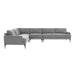 Serena Gray Velvet Large L-Sectional with Black Legs - Home And Beyond