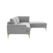 Serena Gray Velvet RAF Chaise Sectional - Home And Beyond