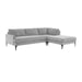 Serena Gray Velvet RAF Chaise Sectional with Black Legs image