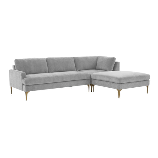 Serena Gray Velvet RAF Chaise Sectional image