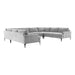 Serena Gray Velvet U-Sectional with Black Legs image