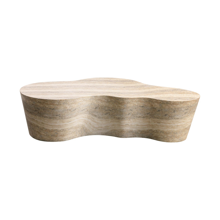 Slab Faux Travertine Coffee Table - Home And Beyond