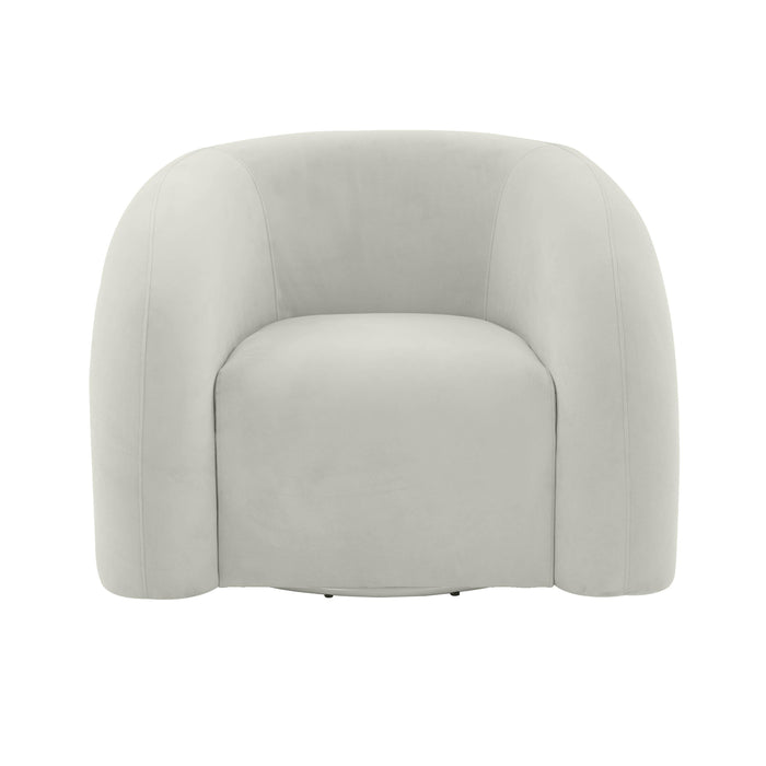 Slipper Light Grey Velvet Swivel Chair