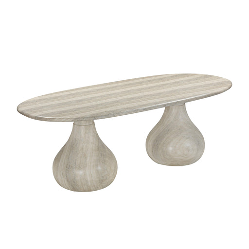 Smooch Faux Travertine Indoor / Outdoor Pedestal Dining Table image