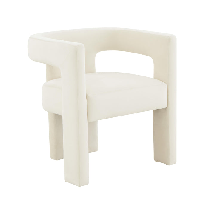 Sloane Cream Velvet Chair - Home And Beyond