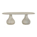 Smooch Faux Travertine Indoor / Outdoor Pedestal Dining Table - Home And Beyond