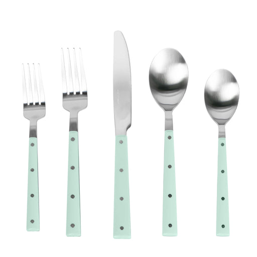 Soline Mint Green and Stainless Steel Flatware - Set of 20 Pieces image