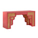 Suzie Coral Pink & Rattan Executive Desk image