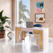 Suzie Cream & Rattan Executive Desk - Home And Beyond