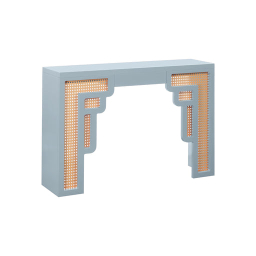 Suzie Pastel Blue & Rattan Console Table image