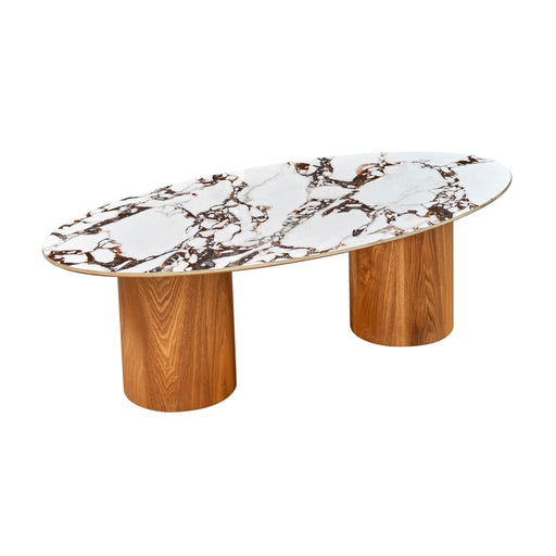 Tamara Marble Ceramic Oval Coffee Table image