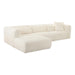 Tarra Fluffy Oversized Cream Corduroy Modular LAF Sectional image