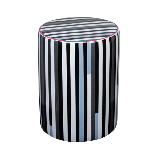 Taurus Ceramic Stool in Modern Stripes Print image