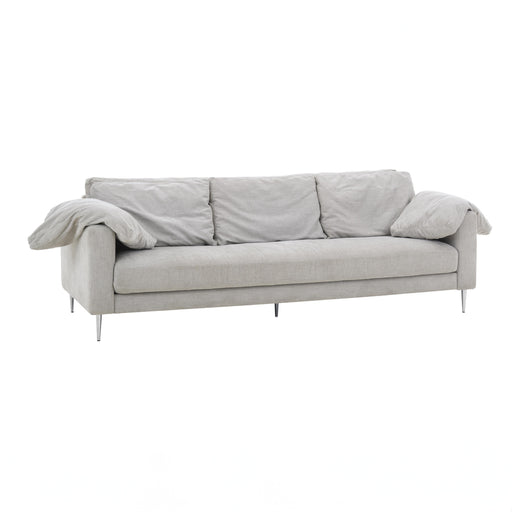 Vari Light Grey Textured Velvet Lounge Sofa image