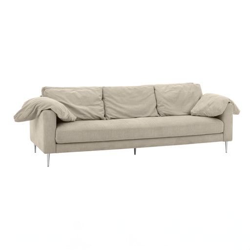 Vari Beige Textured Velvet Lounge Sofa image