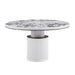 Vanessa White Marble Lacquer 53" Round Dining Table image