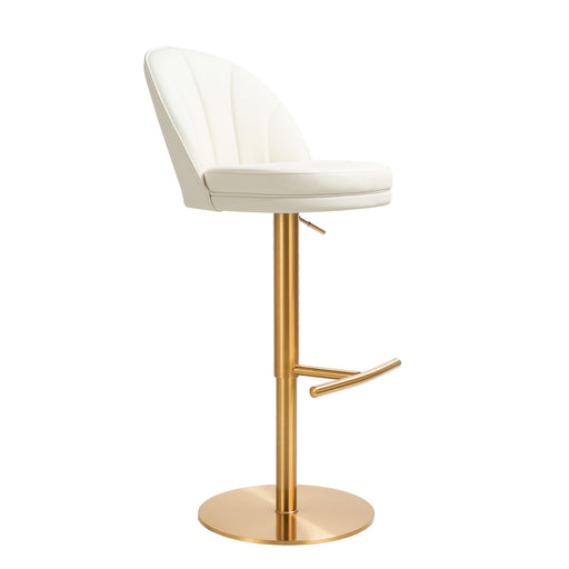 Venus Cream and Gold Adjustable Swivel Stool image