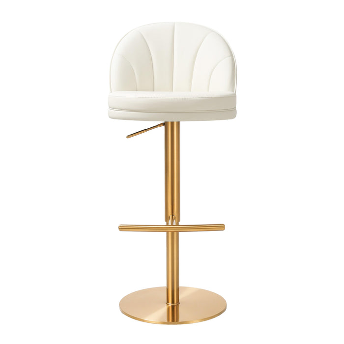 Venus Cream and Gold Adjustable Swivel Stool - Home And Beyond