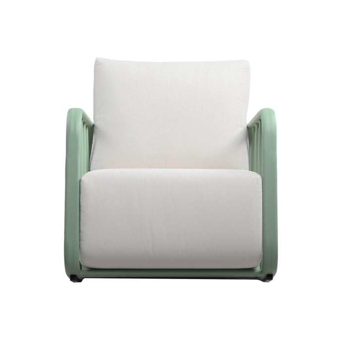 Violette Mint Green and Cream Outdoor Rocking Chair - Home And Beyond