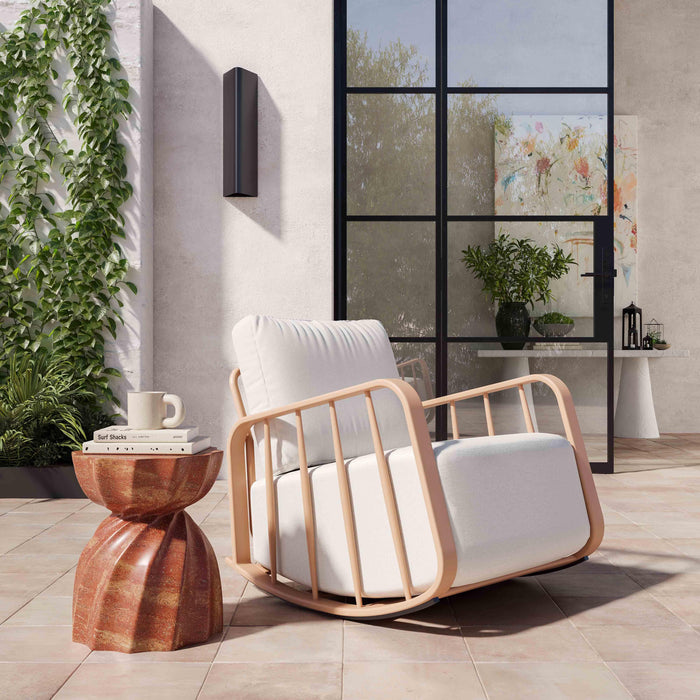 Violette Terracotta and Cream Outdoor Rocking Chair - Home And Beyond