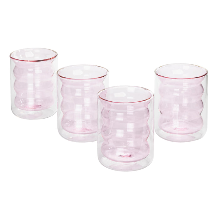 Waves Blush Water Glass - Set of 4 - Home And Beyond