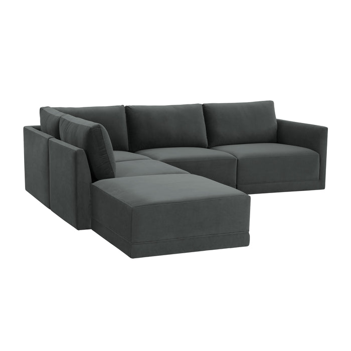 Willow Charcoal Modular LAF Sectional - Home And Beyond