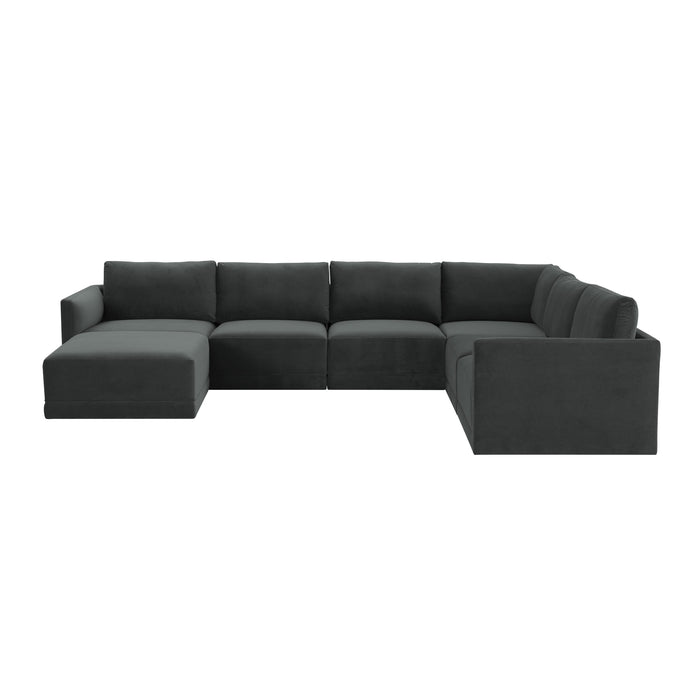 Willow Charcoal Modular Large Chaise Sectional - Home And Beyond