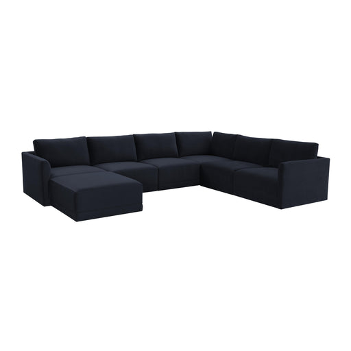 Willow Navy Modular Large Chaise Sectional image