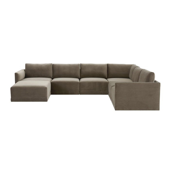 Willow Taupe Modular Large Chaise Sectional - Home And Beyond