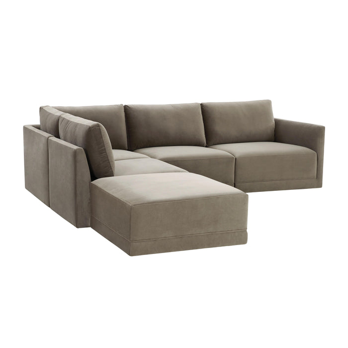 Willow Taupe Modular LAF Sectional - Home And Beyond