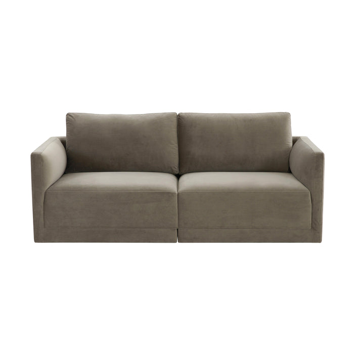 Willow Taupe Modular Loveseat - Home And Beyond