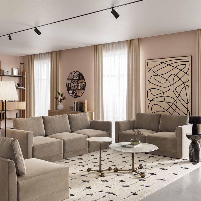 Willow 74" Performance Velvet Modular Loveseat