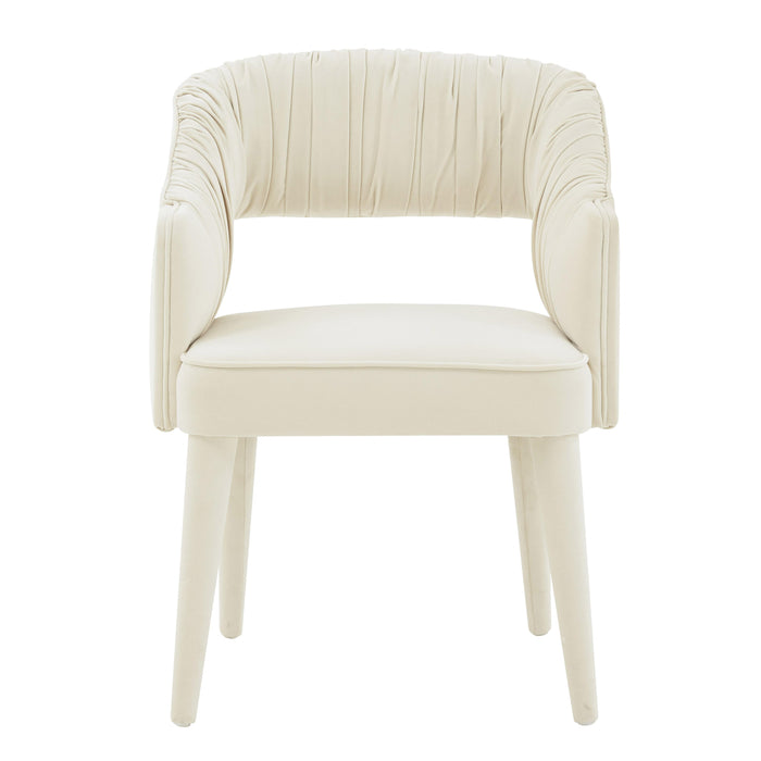 Zora Cream Velvet Dining Chair - Home And Beyond