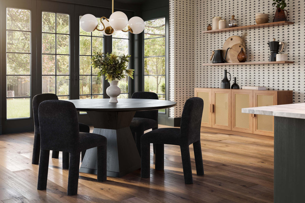 Nolan Black Round Wood Dining Table - Home And Beyond