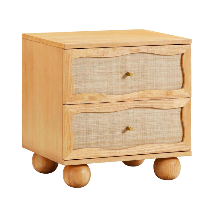 Grappa Natural Wood  Rattan Wavy Nightstand image